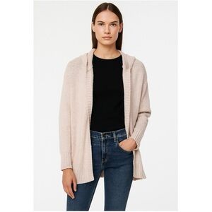 Nili Lotan Blush Hooded Open-Front Cardigan
